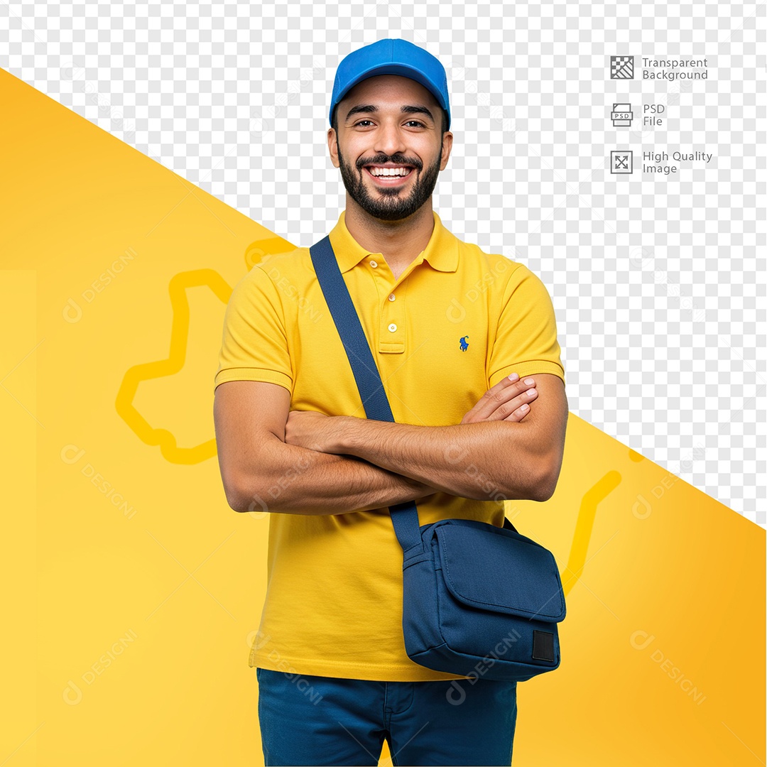 Homem Com Roupa de Carteiro Para Composição PSD