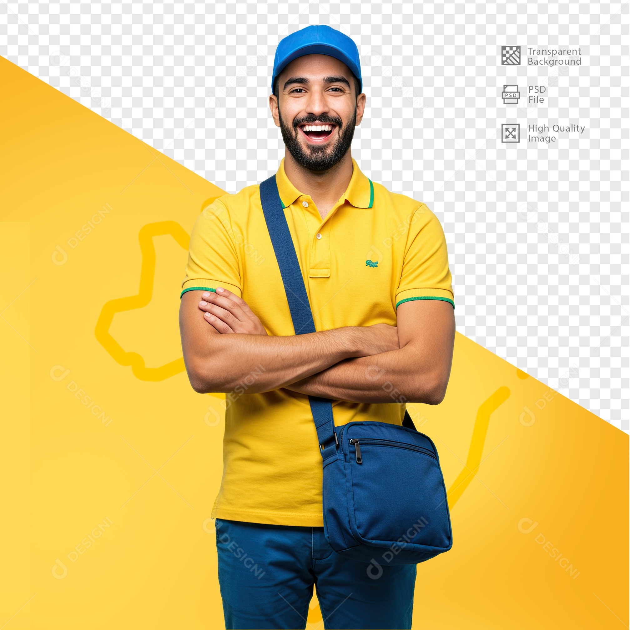 Homem Com Roupa de Carteiro Para Composição PSD