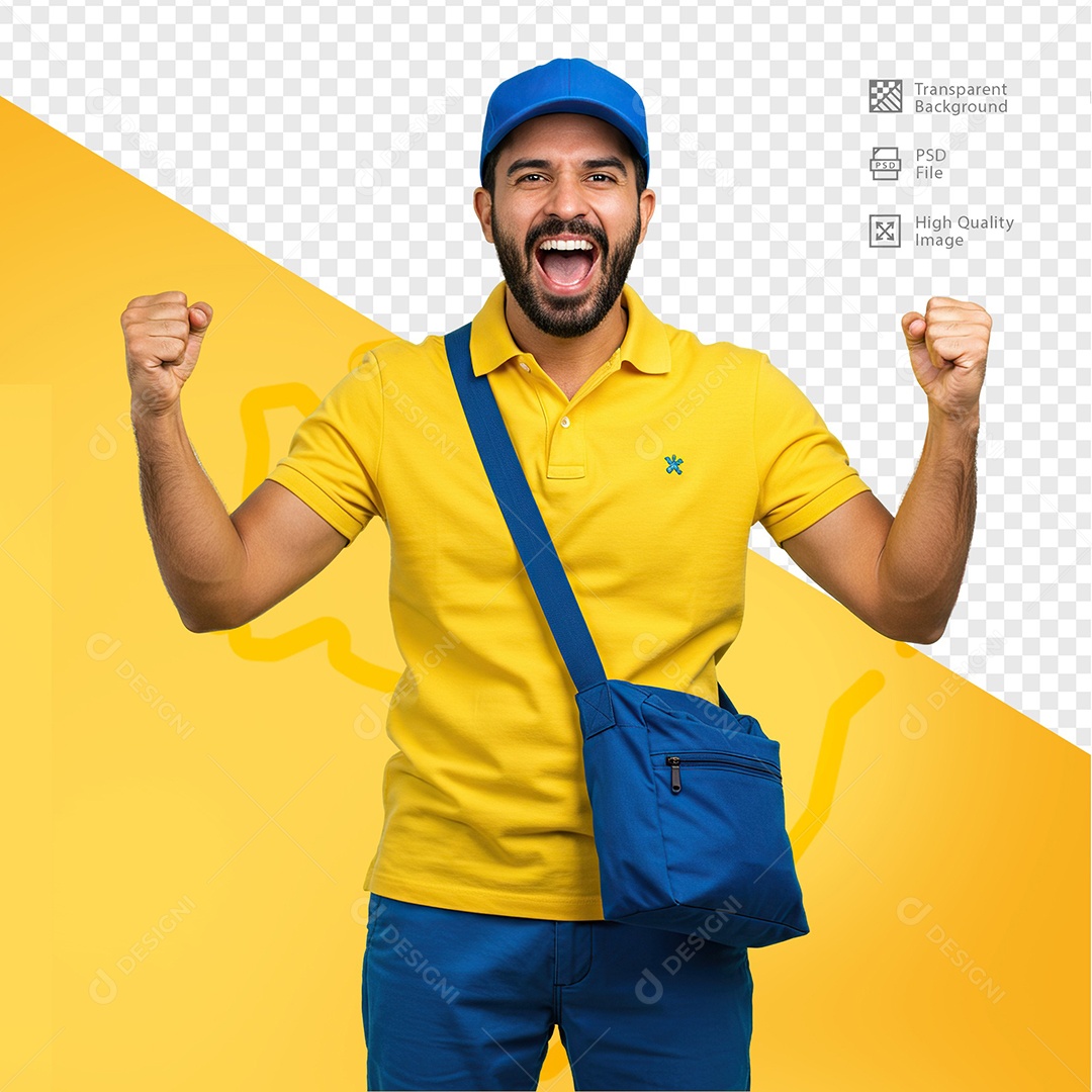 Homem Com Roupa de Carteiro Para Composição PSD