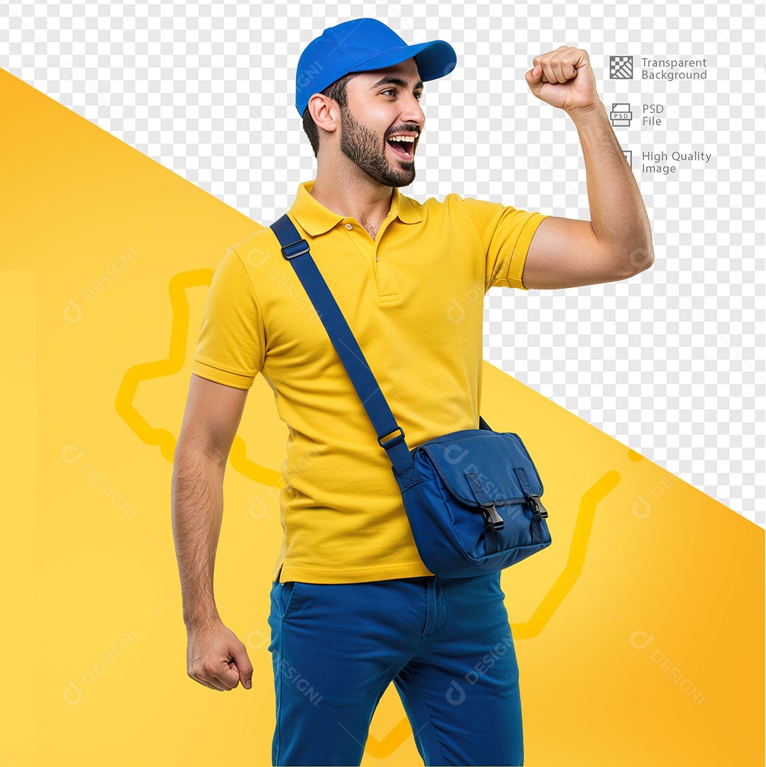 Homem Com Roupa de Carteiro Para Composição PSD