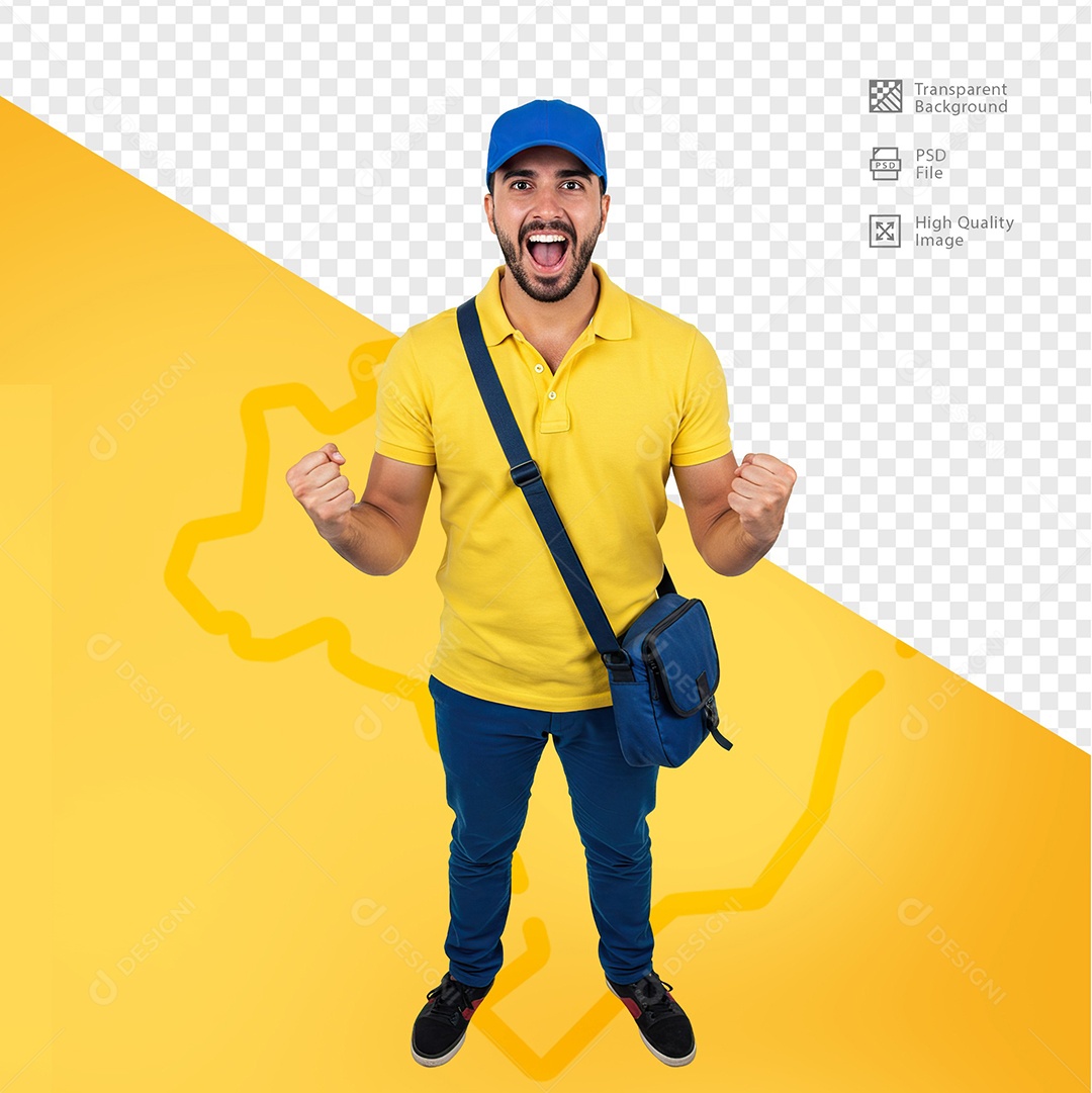 Homem Com Roupa de Carteiro Para Composição PSD