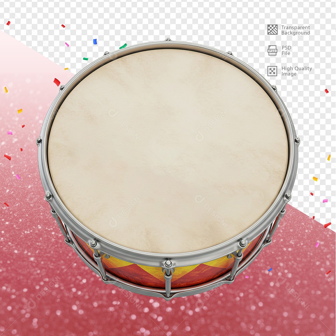 Pandeiro 3D Elemento Para Composição PSD