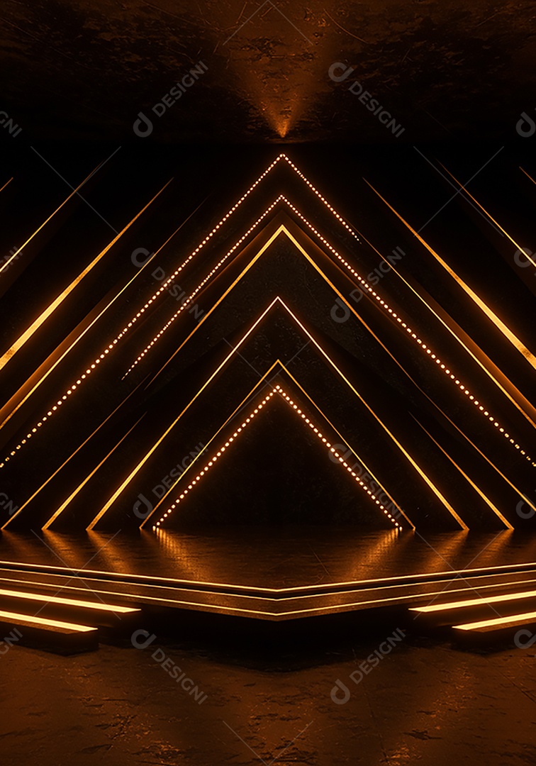 Cenário de Palco iluminado com luzes neon