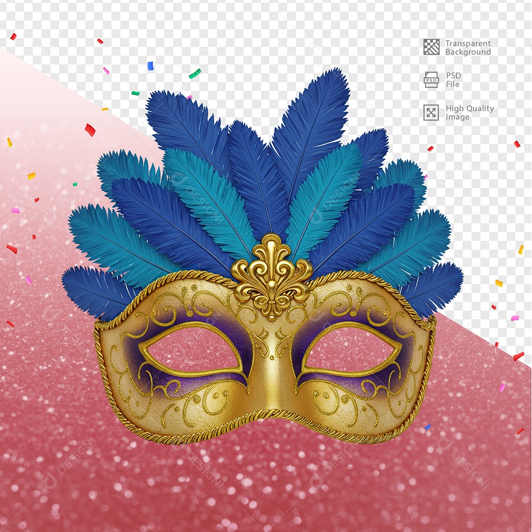 Máscara de Carnaval Para Composição PSD