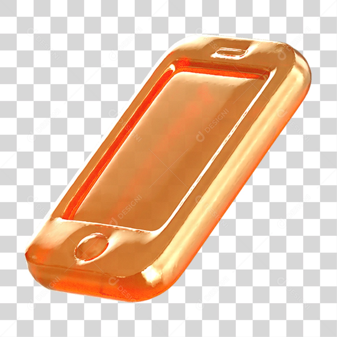 Ícone 3D Aparelho Celular PNG Transparente