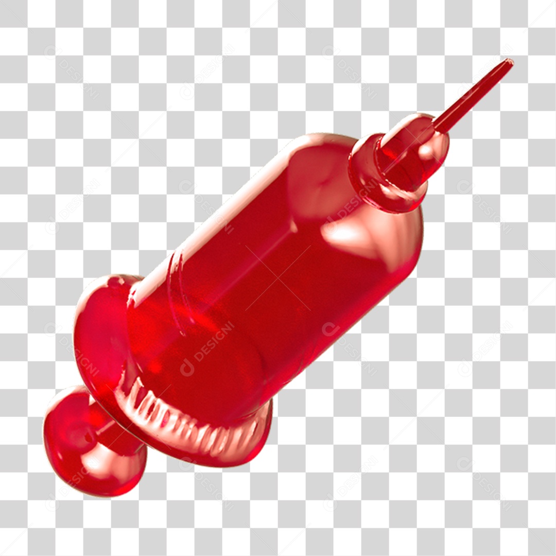 Ícone 3D Seringa Injeção PNG Transparente