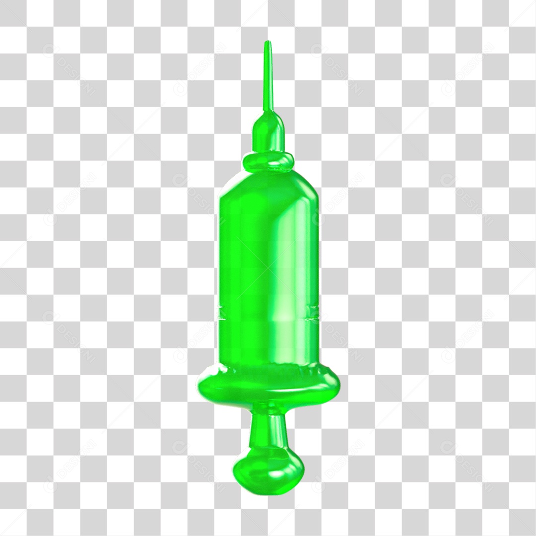 Ícone 3D Seringa Injeção PNG Transparente