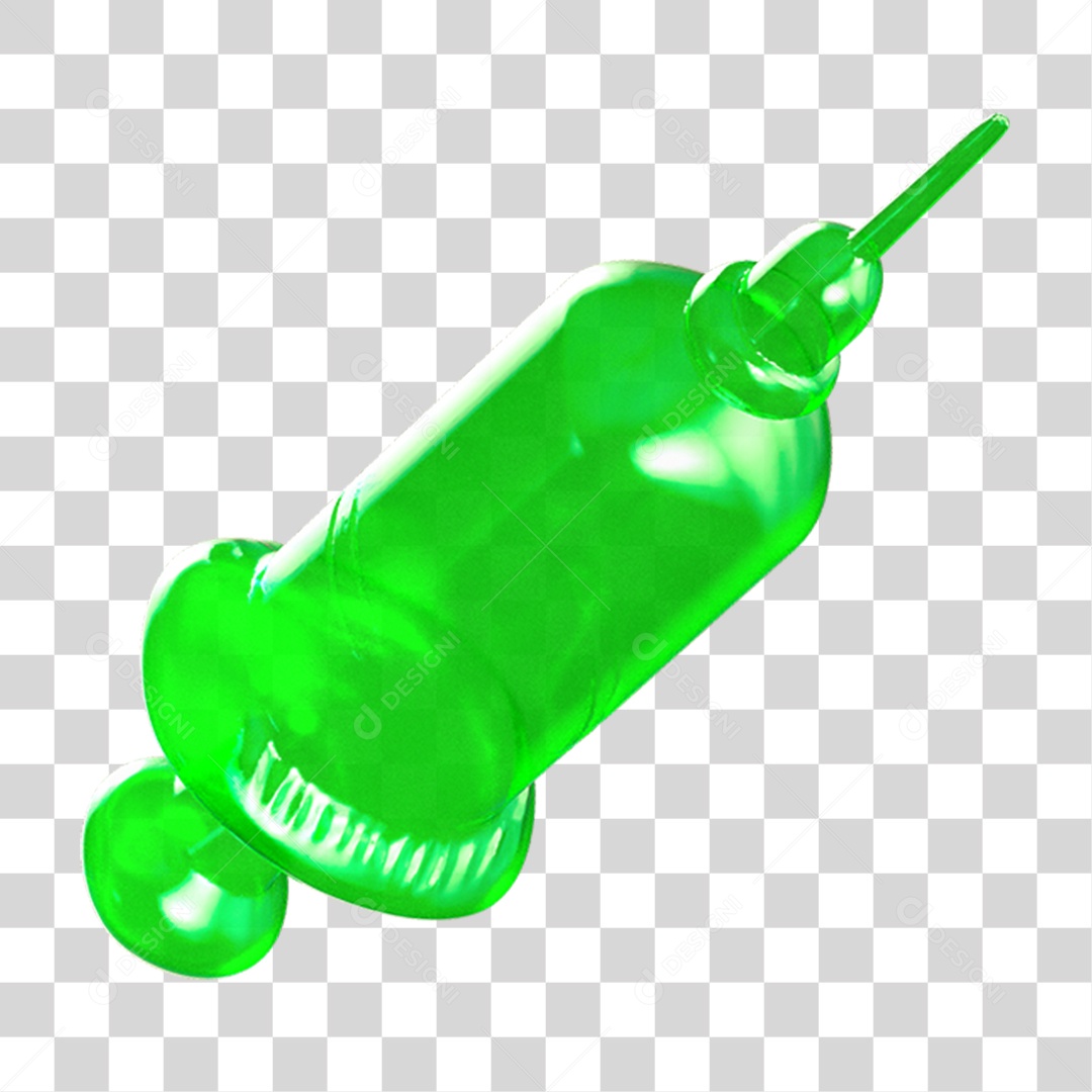 Ícone 3D Seringa Injeção PNG Transparente