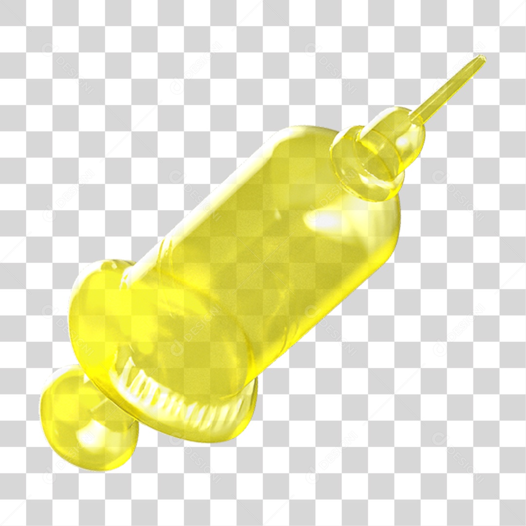 Ícone 3D Seringa Injeção PNG Transparente