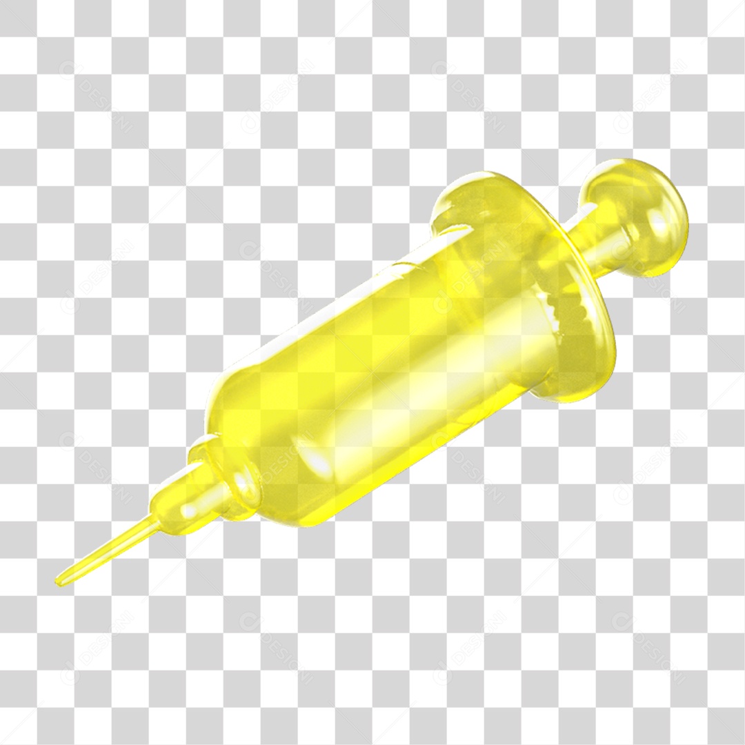Ícone 3D Seringa Injeção PNG Transparente