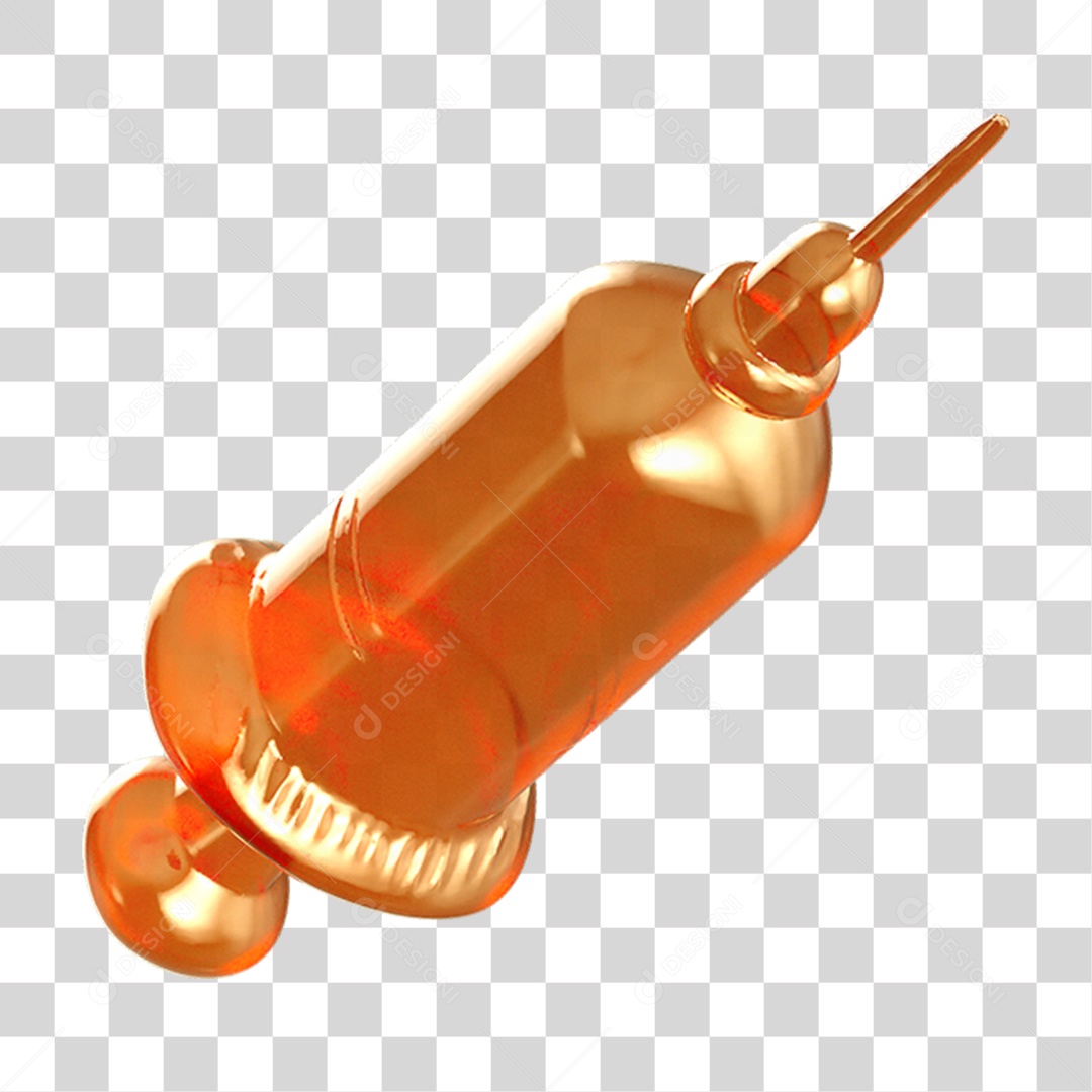 Ícone 3D Seringa Injeção PNG Transparente