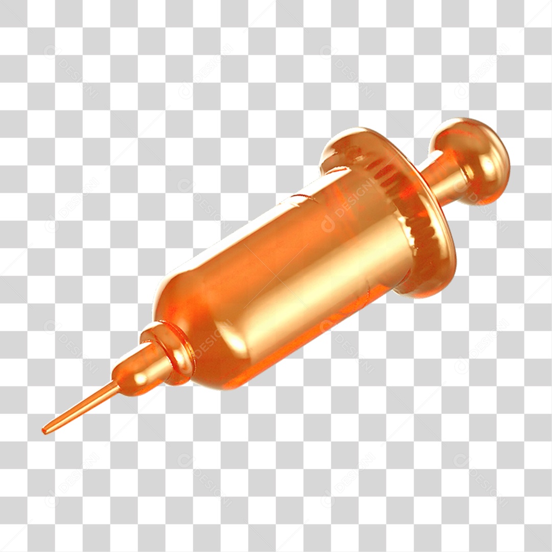Ícone 3D Seringa Injeção PNG Transparente