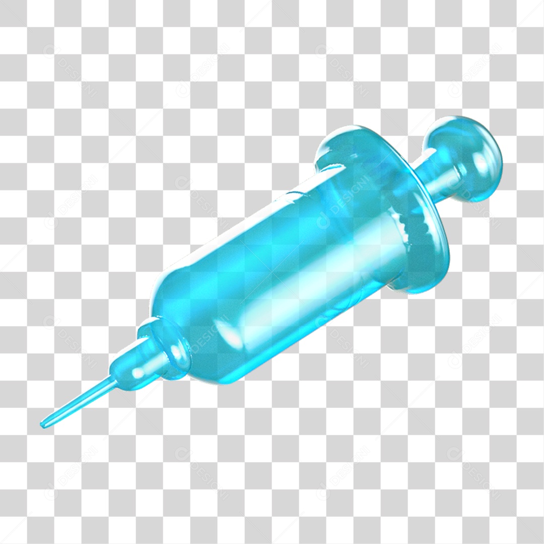 Ícone 3D Seringa Injeção PNG Transparente