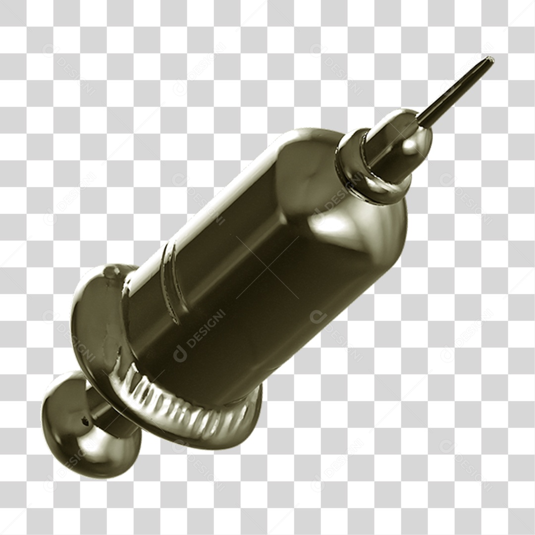 Ícone 3D Seringa Injeção PNG Transparente