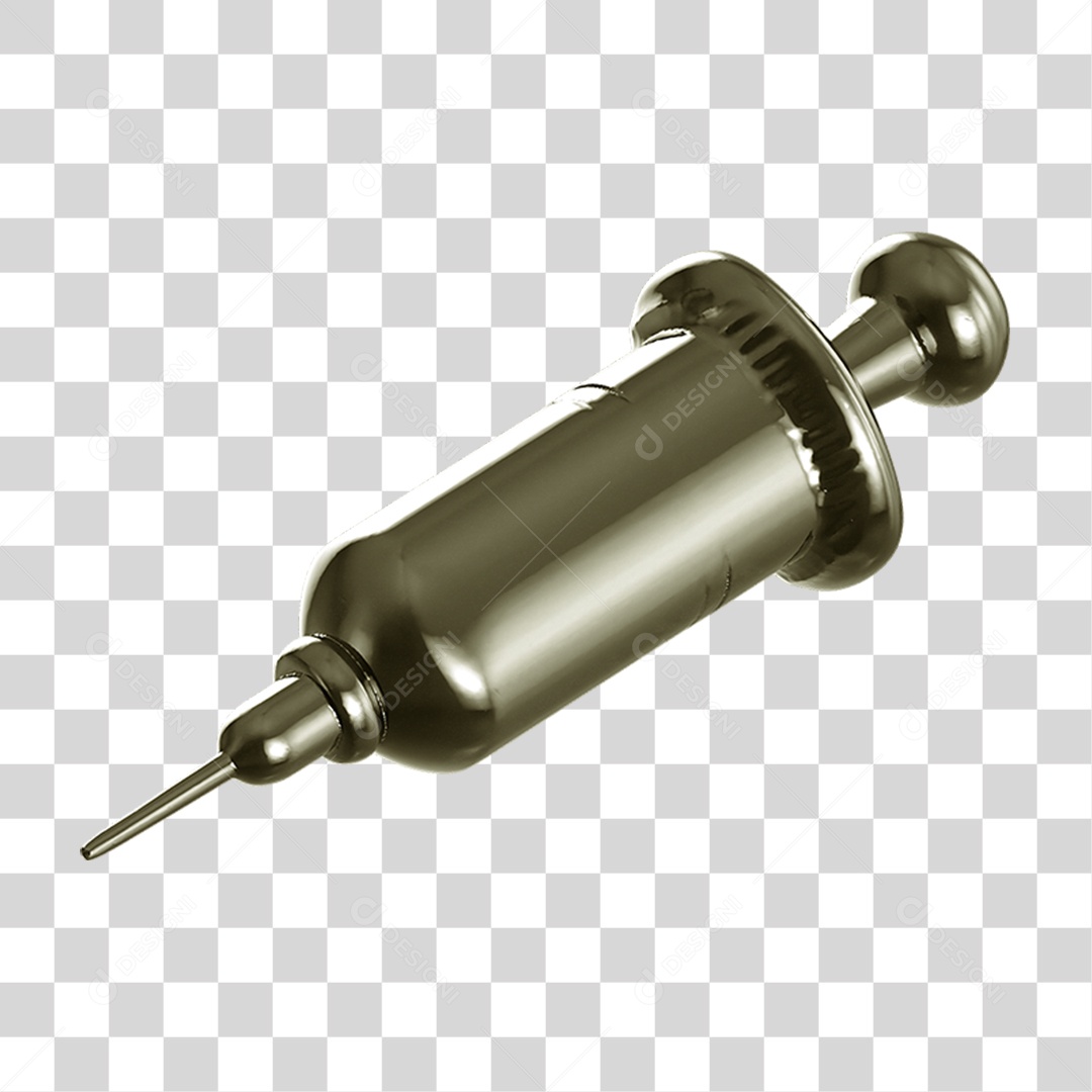 Ícone 3D Seringa Injeção PNG Transparente