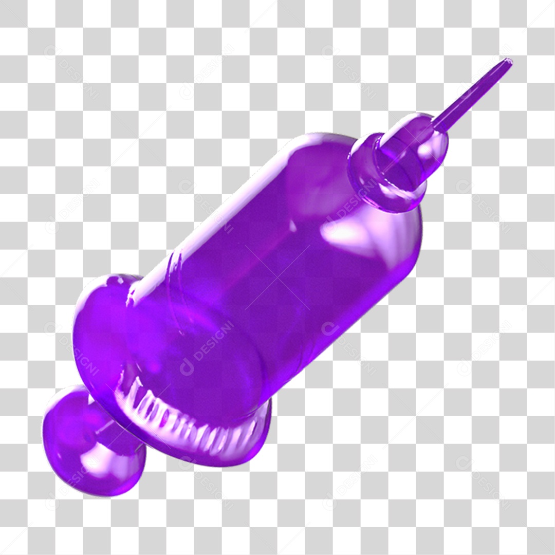 Ícone 3D Seringa Injeção PNG Transparente