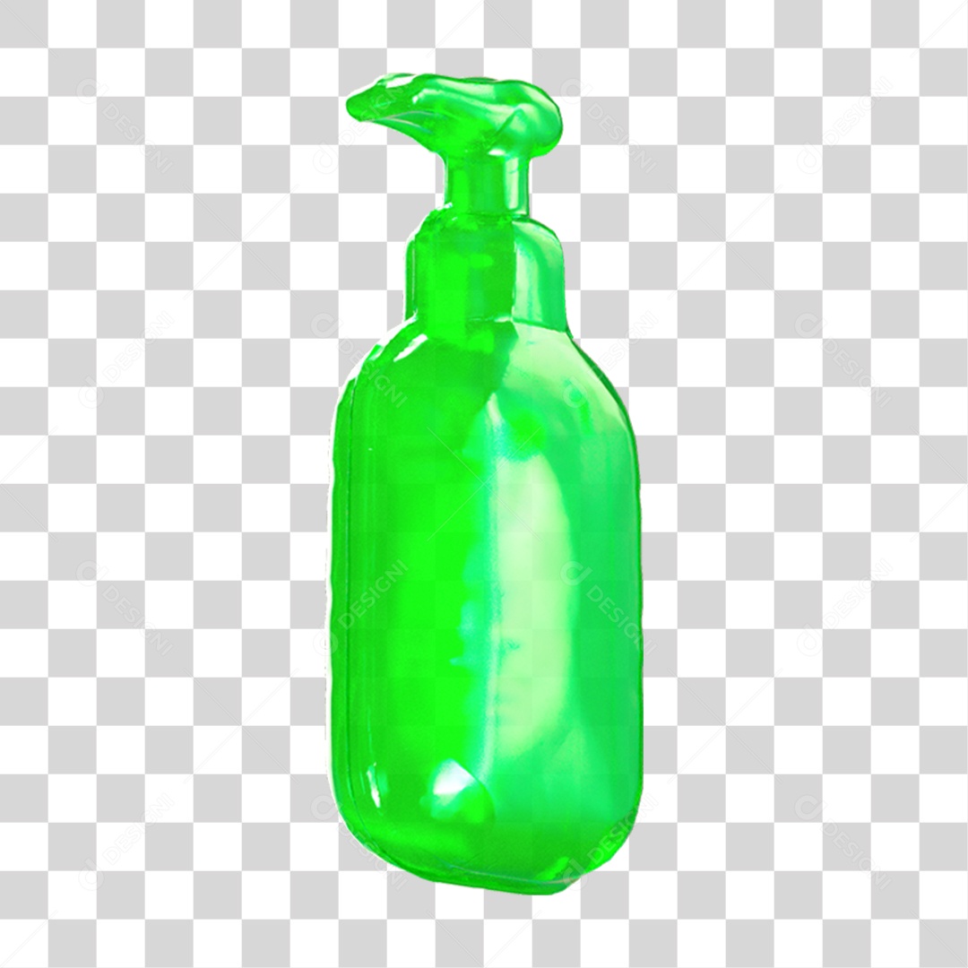 Ícone 3D Pote de Álcool em Gel PNG Transparente