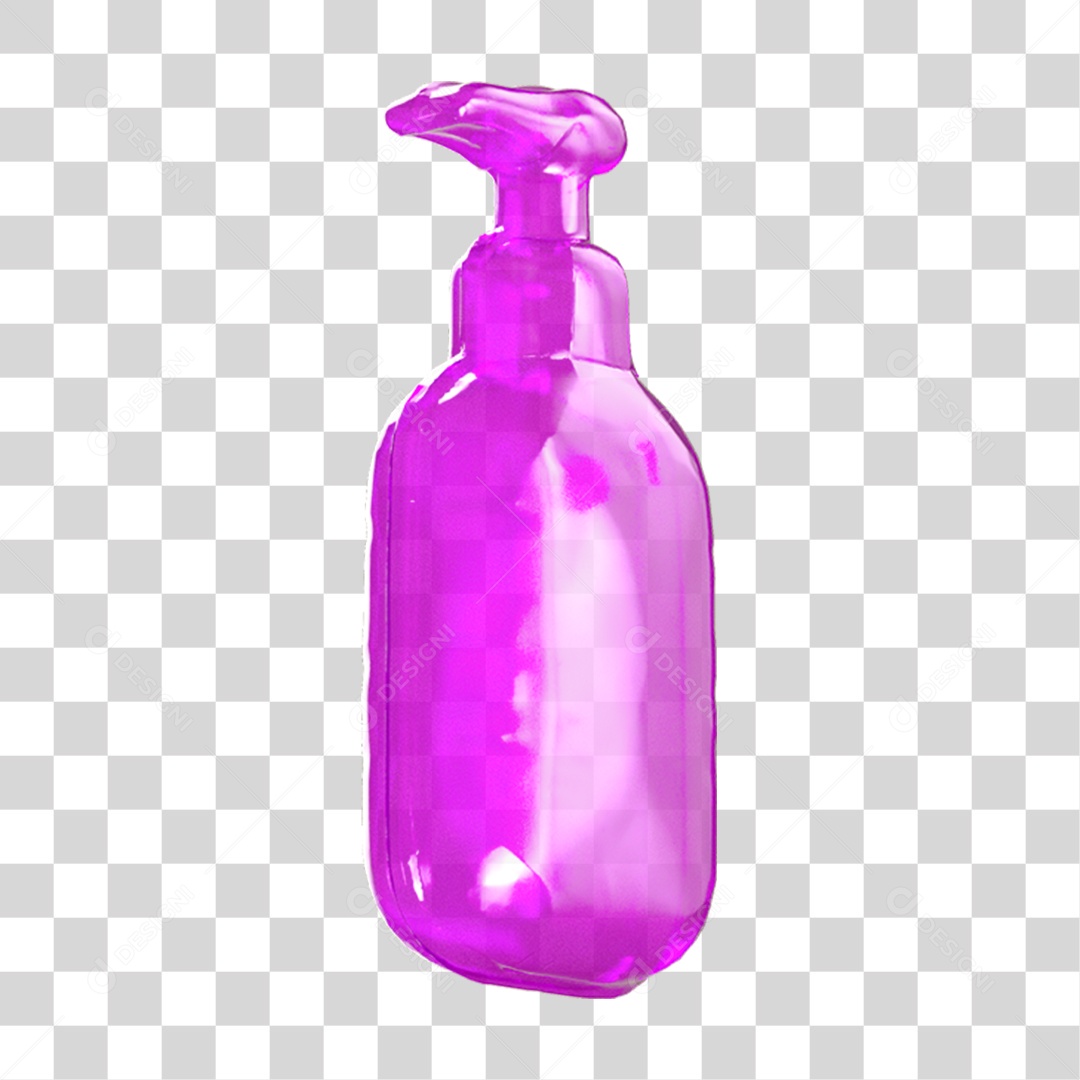 Ícone 3D Pote de Álcool em Gel PNG Transparente