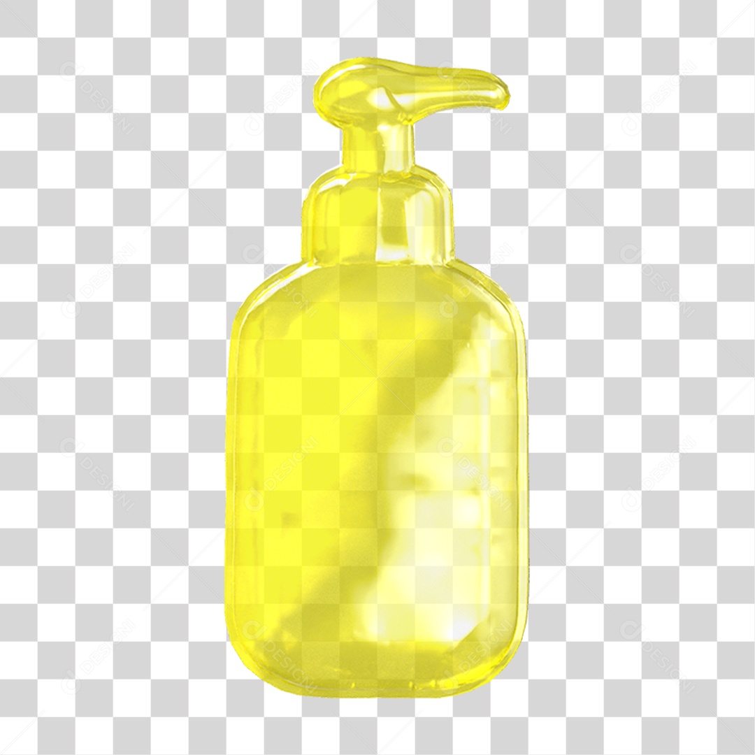 Ícone 3D Pote de Álcool em Gel PNG Transparente