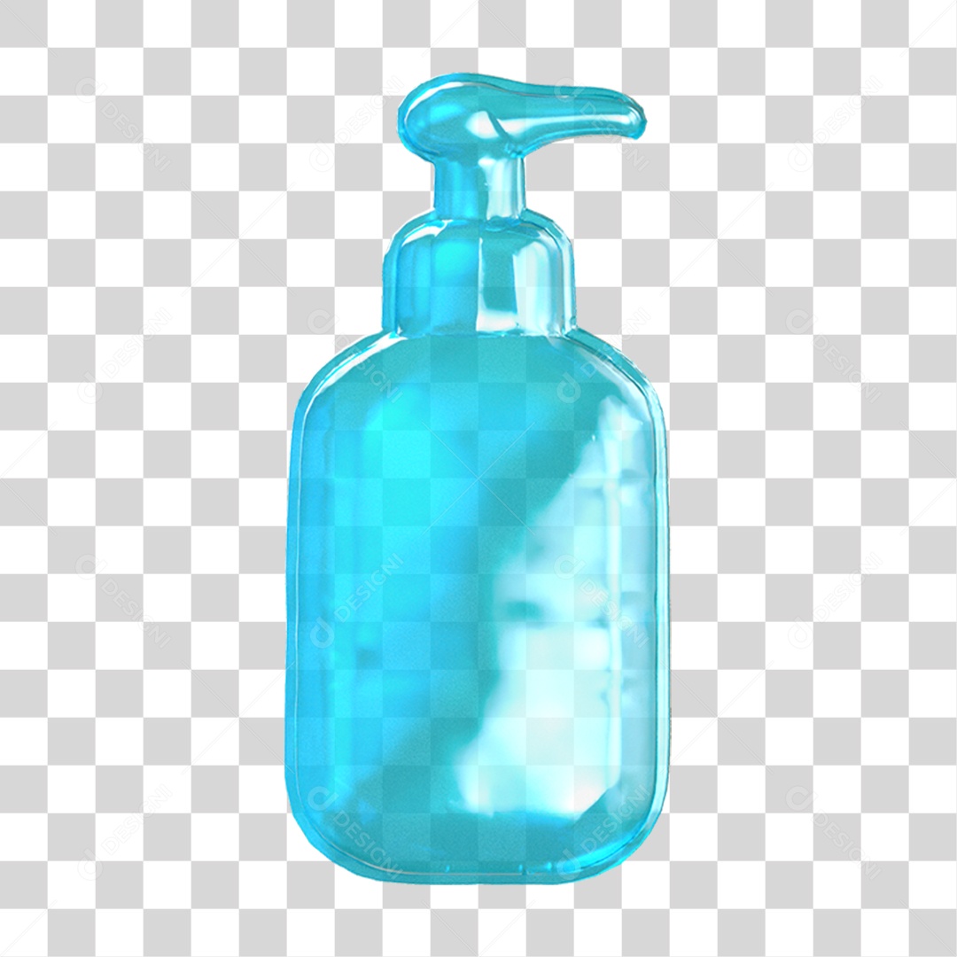 Ícone 3D Pote de Álcool em Gel PNG Transparente