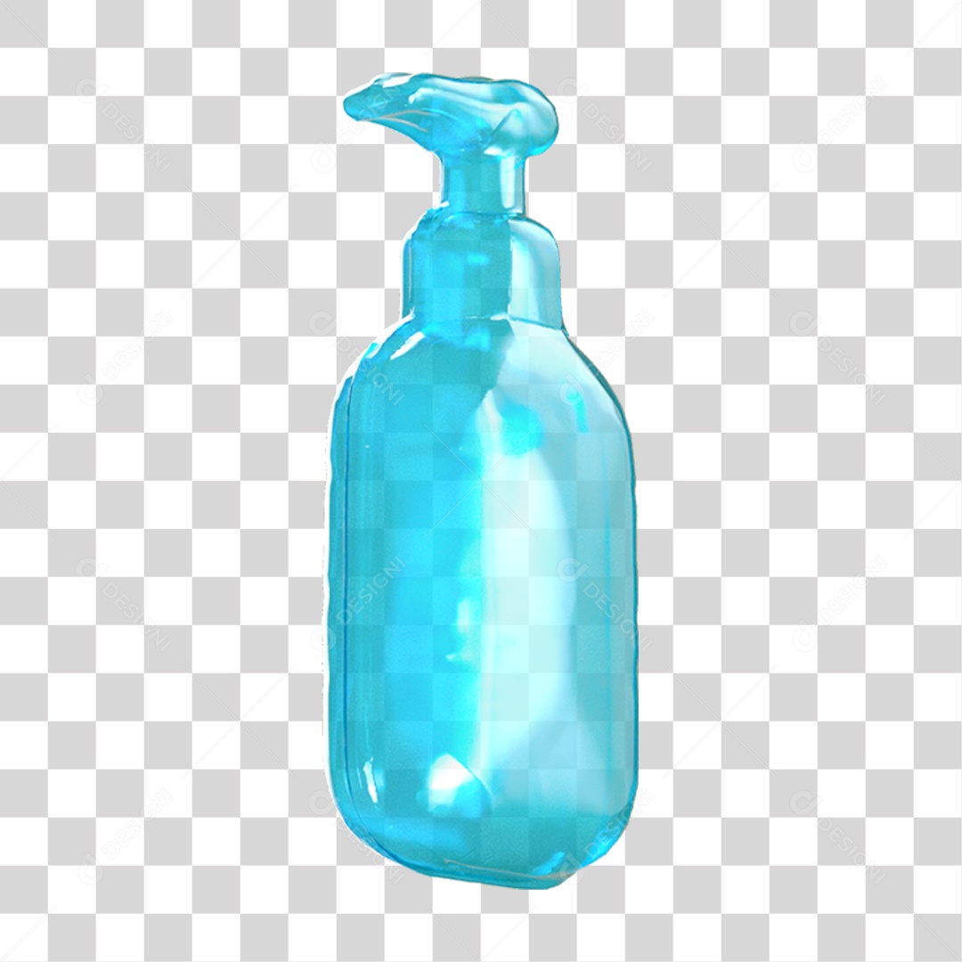 Ícone 3D Pote de Álcool em Gel PNG Transparente
