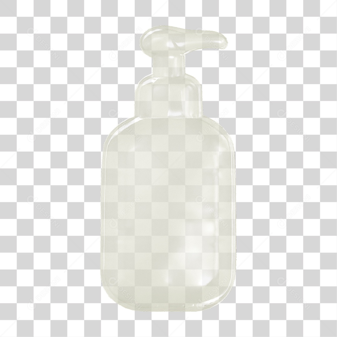 Ícone 3D Pote de Álcool em Gel PNG Transparente