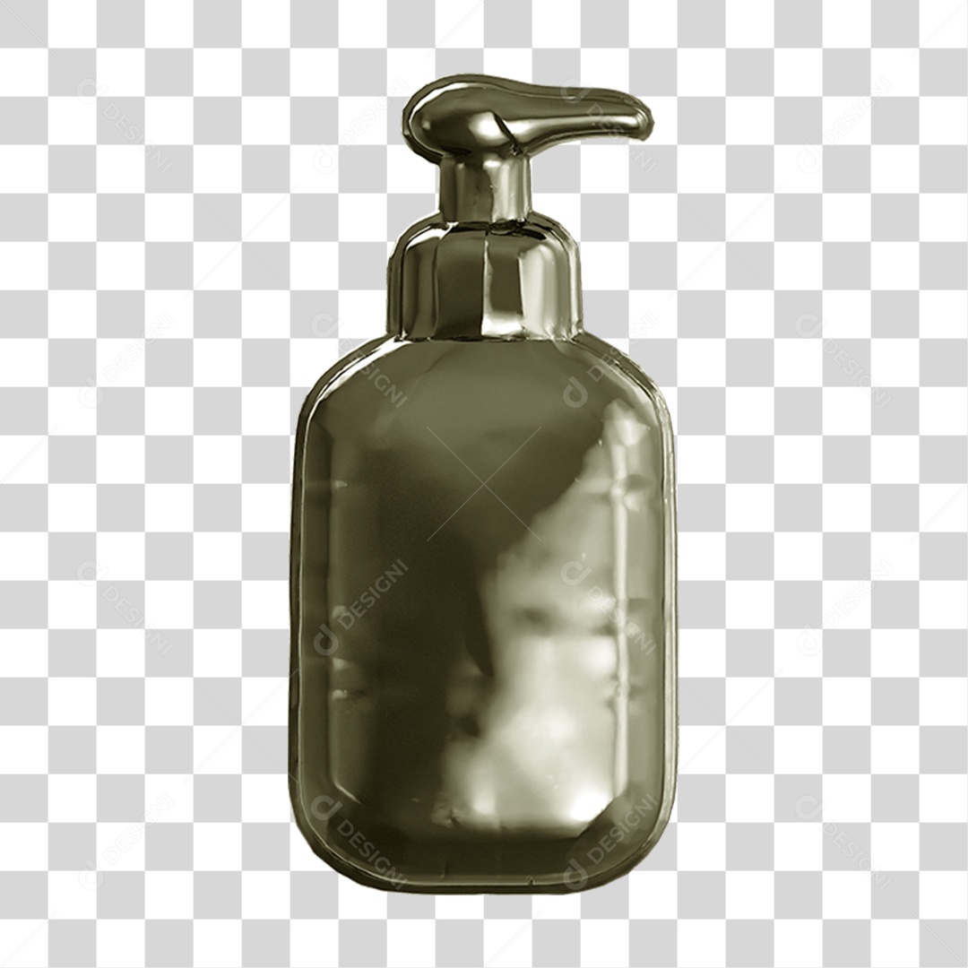 Ícone 3D Pote de Álcool em Gel PNG Transparente