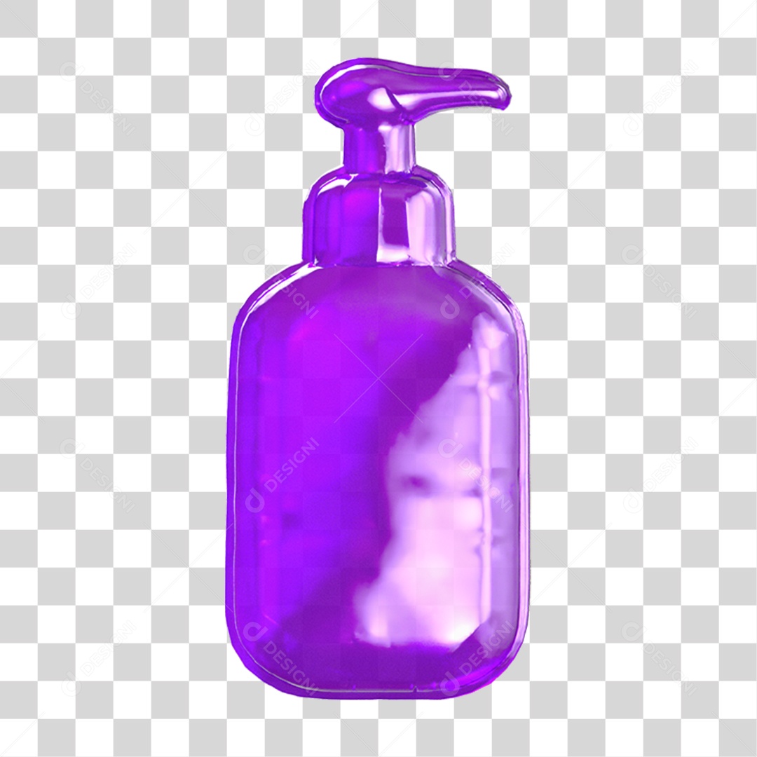 Ícone 3D Pote de Álcool em Gel PNG Transparente