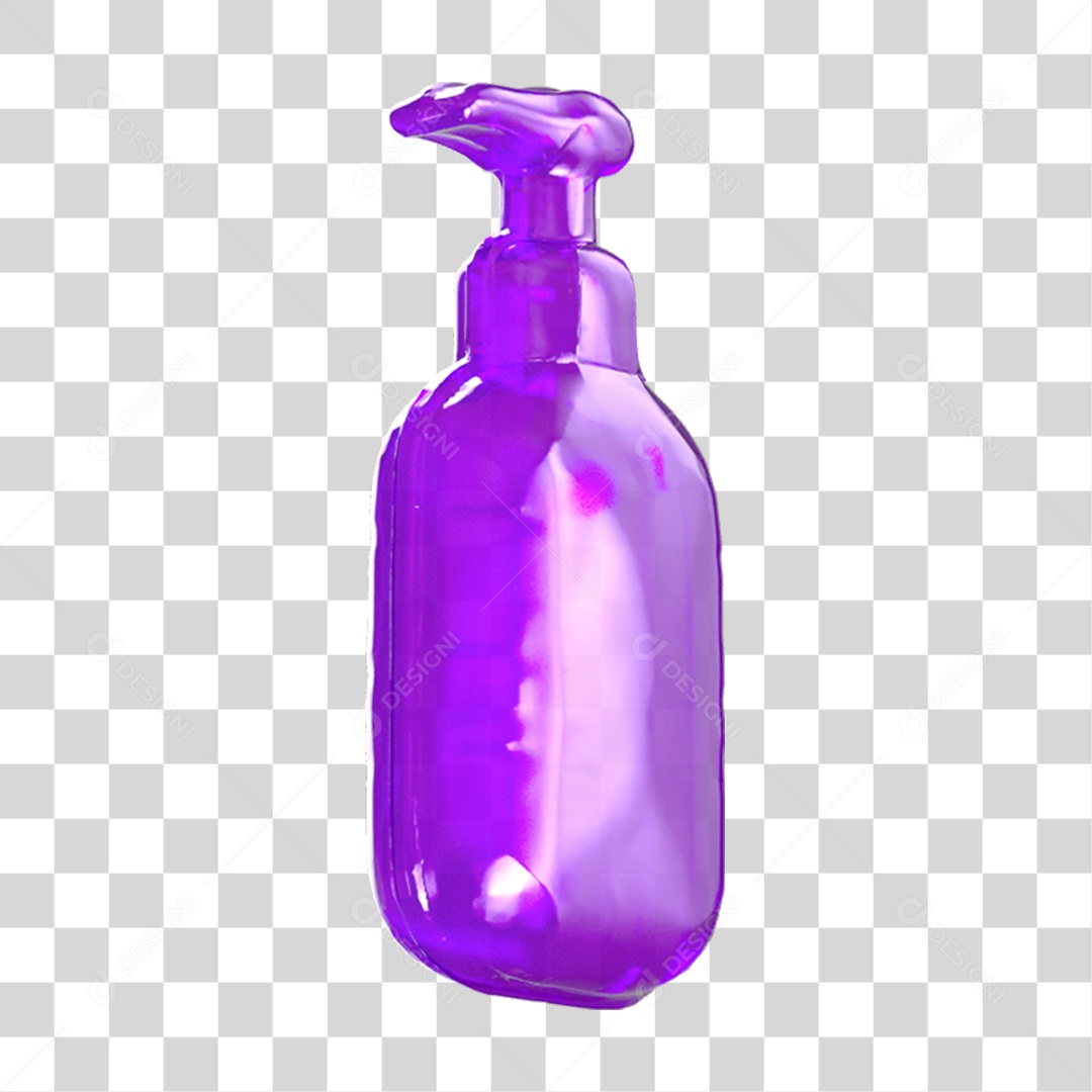 Ícone 3D Pote de Álcool em Gel PNG Transparente