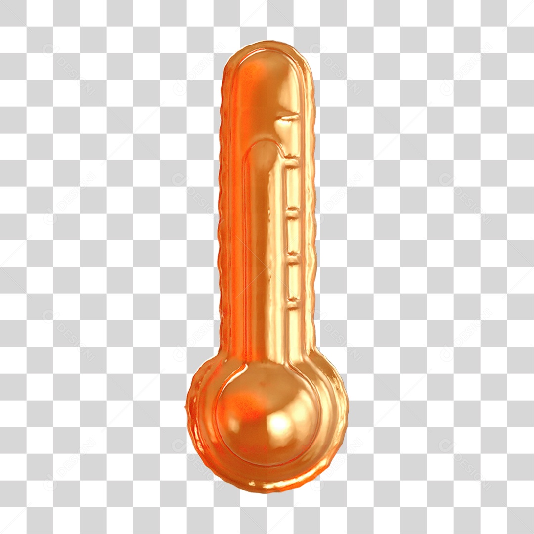 Ícone 3D Termômetro Medidor PNG Transparente