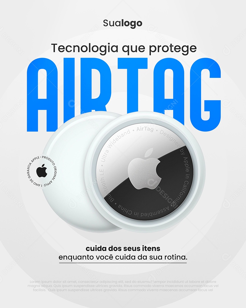 Eletrônico AirTag Social Media PSD Editável