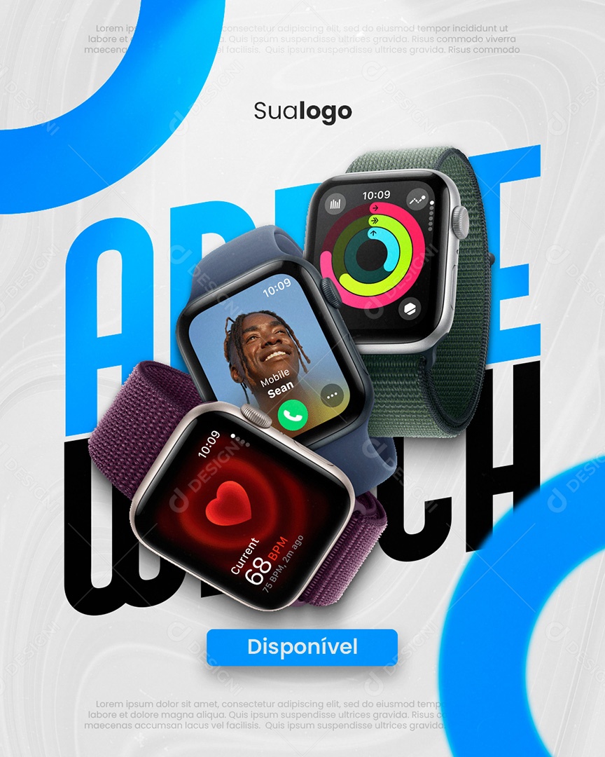 Eletrônico Apple Watch Social Media PSD Editável