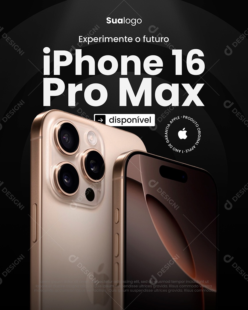 Eletrônico Experimene o Futuro Iphone 16 Pro Max Social Media PSD Editável