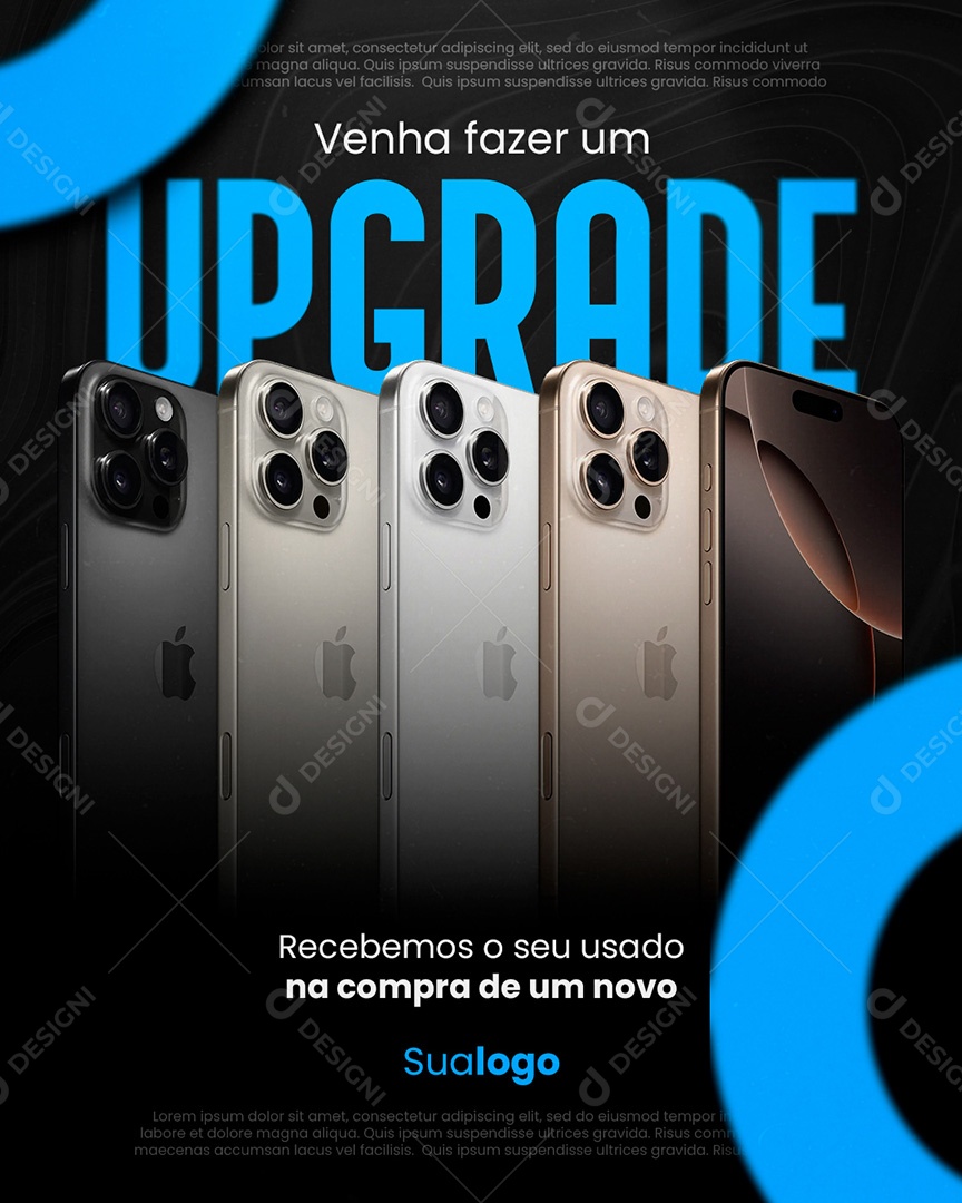 Eletrônico Venha Fazer um Upgrade Social Media PSD Editável