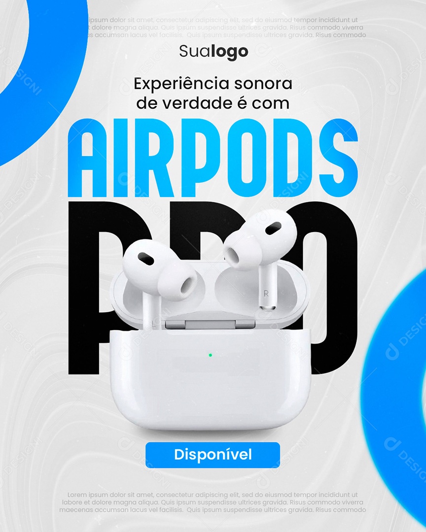 Experiencia Sonora Airpods Pro Social Media PSD Editável