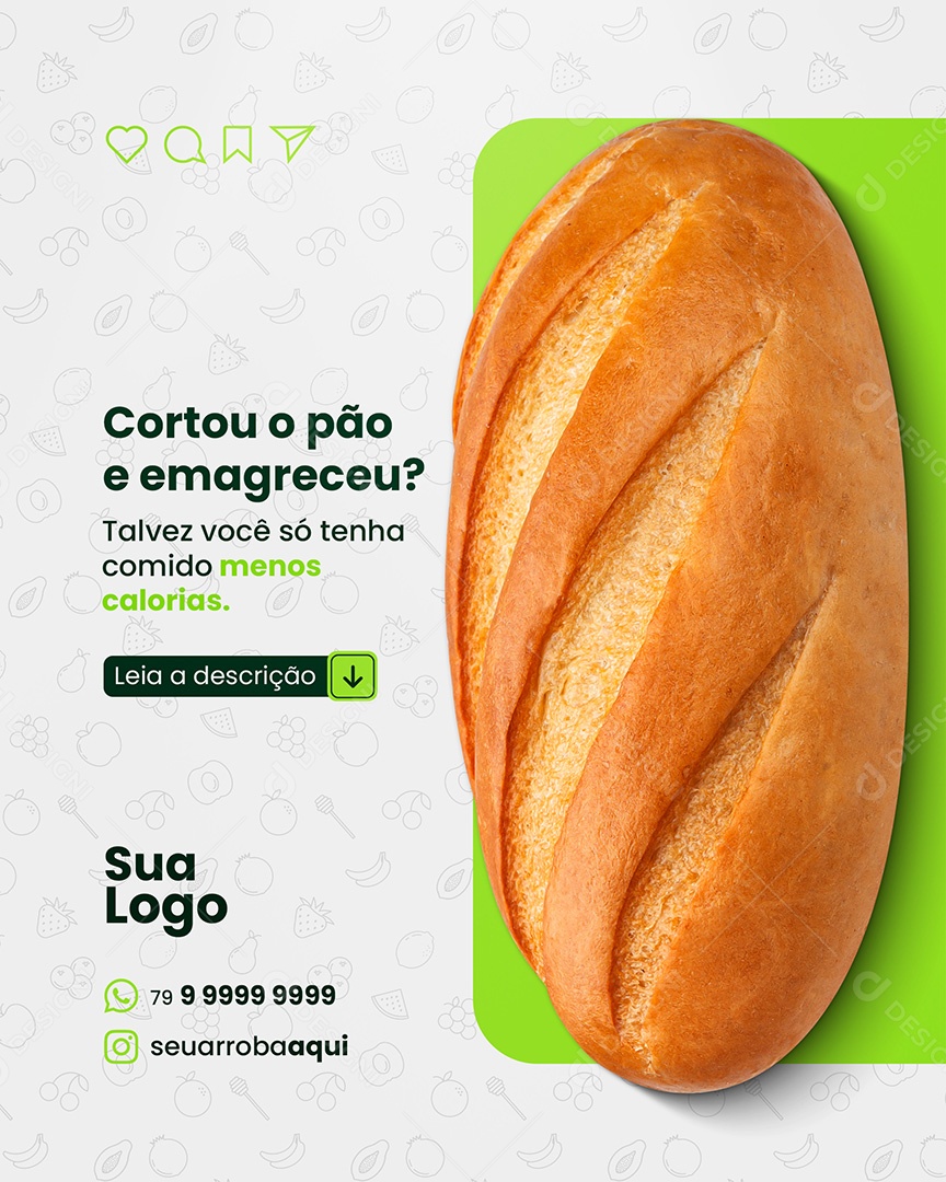 Nutricionista Cortou o Pão e Emagreceu Social Media PSD Editável