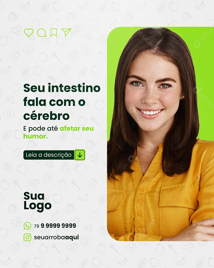Nutricionista Intestino Influencia Humor Social Media PSD Editável
