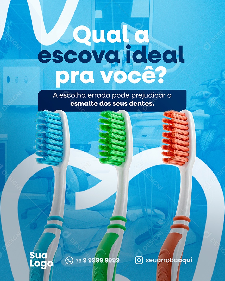 Qual a Escova Ideal pra Você Social Media PSD Editável
