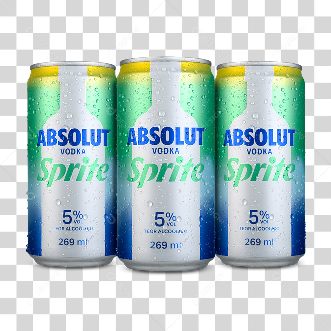 Latas de Vodka Absolute PNG Transparente