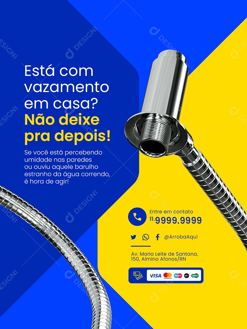 Encanador Está com Vazamento Social Media PSD Editável