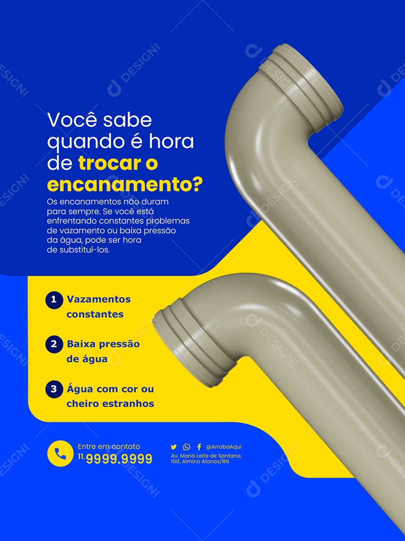 Encanador Você Sabe Quando é Hora de Troca o Encanamento Social Media PSD Editável
