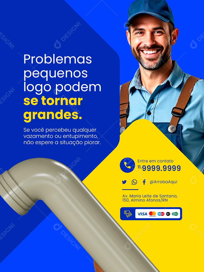 Encanador Problemas Pequenos Social Media PSD Editável