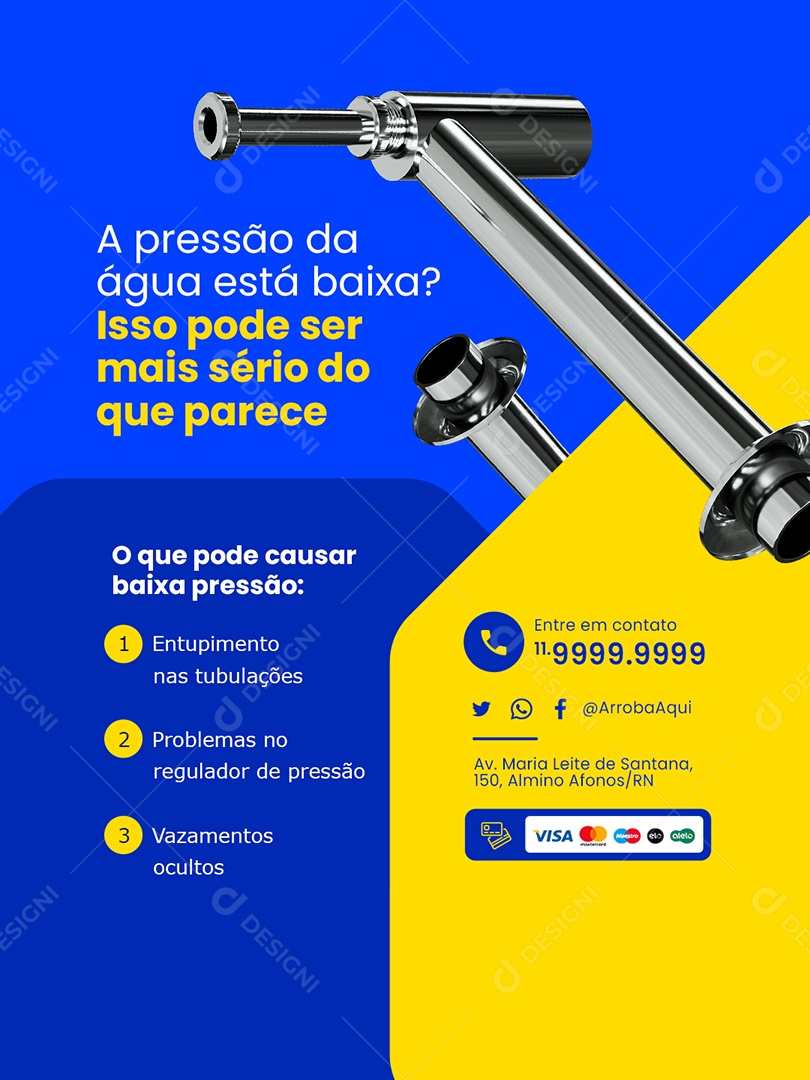 Encanador O Que Pode Causar Baixão Pressão Social Media PSD Editável