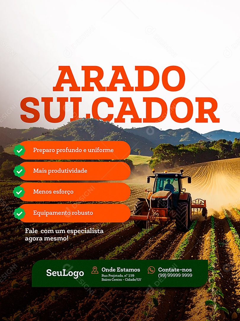 Arado Sulcador Social Media PSD Editável