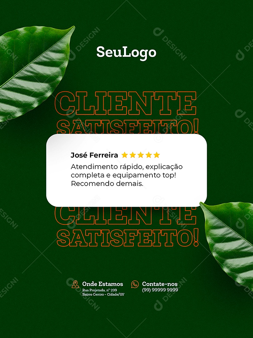 Clientes satisfeitos Social Media PSD Editáve