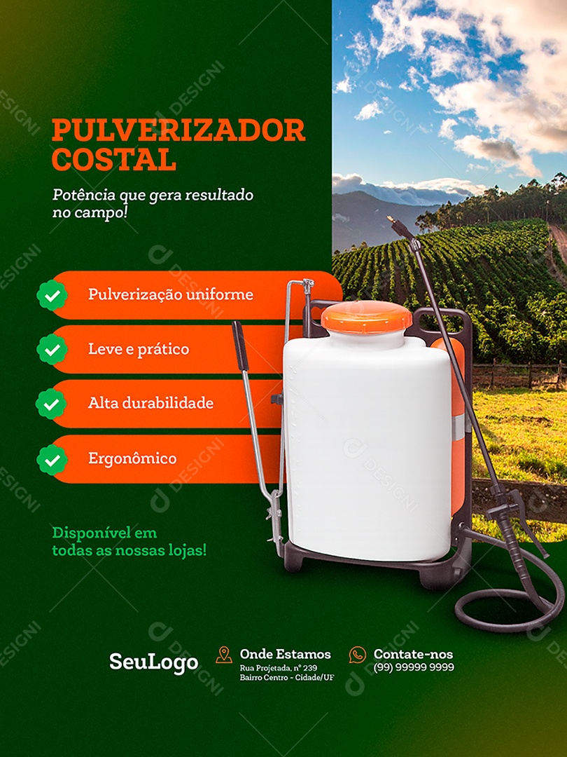 Pulverizador Costal Social Media PSD Editável