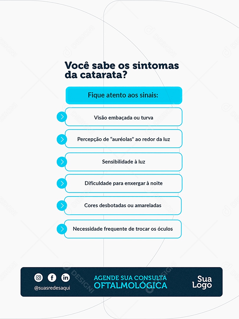 Voçê Sabe Sintomas Da Catarata Social Media PSD Editável