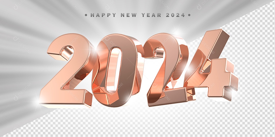 Elemento 3D 2024 Rose Para Composição PSD