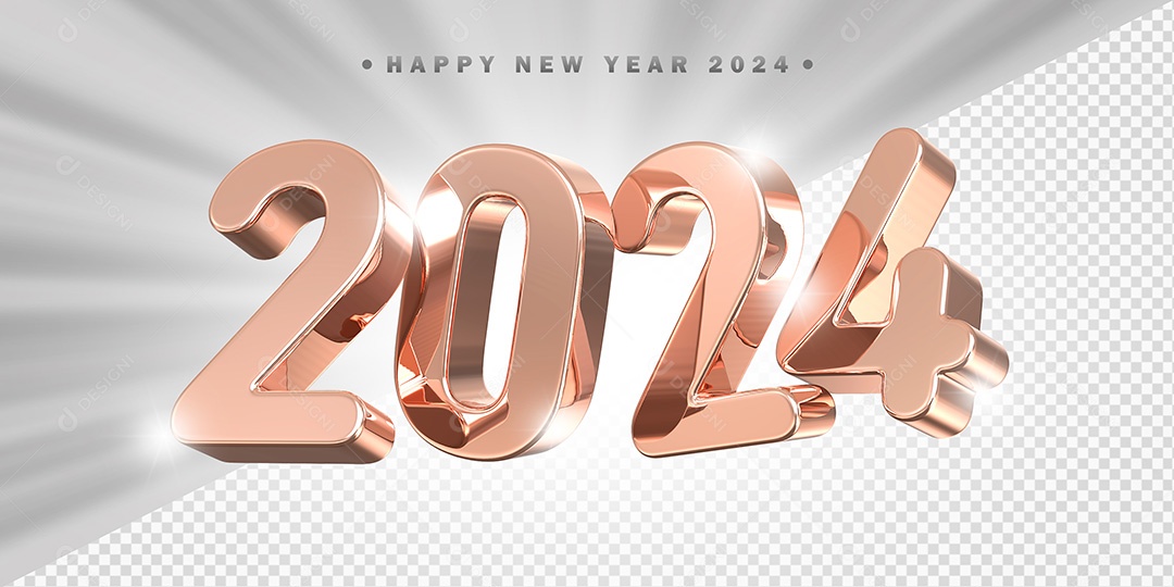 Elemento 3D 2024 Rose Para Composição PSD