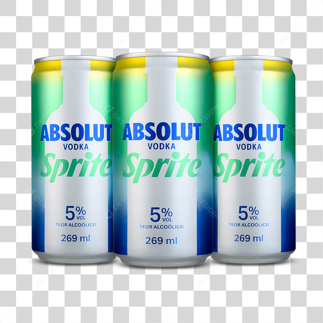 Latas de Vodka Absolute PNG Transparente
